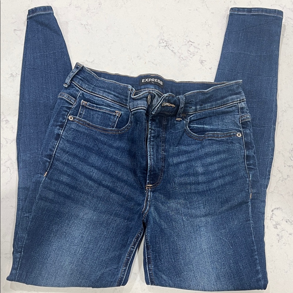Express Women's Dark Blue Skinny Jeans